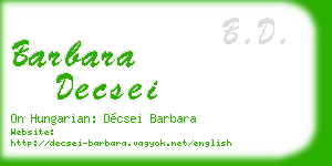 barbara decsei business card